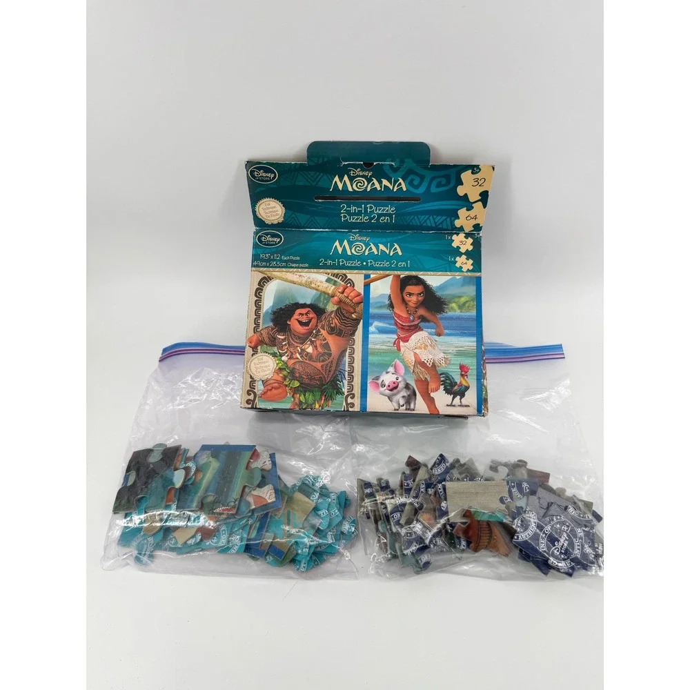 Disney Store Moana 2-in-1 Jigsaw Puzzle Set 32 and 64 Pieces Foil Technique